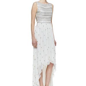Alice + Olivia White (Beaded) Gore Silk Gown